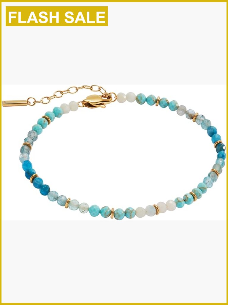 Semi-Precious Beaded Anklet With Lobster Claw Closure